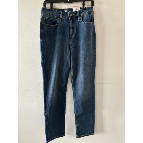 Style & Co. Jeans Women's 10 High Rise Curvy Straight NWT Denim Dark Wash - Picture 1 of 9